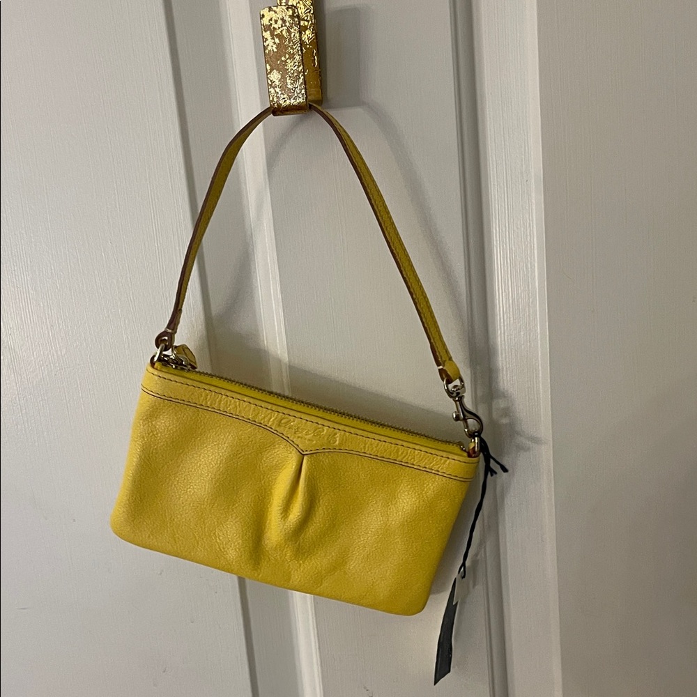 Dooney & Bourke Yellow Leather Wristlet Clutch